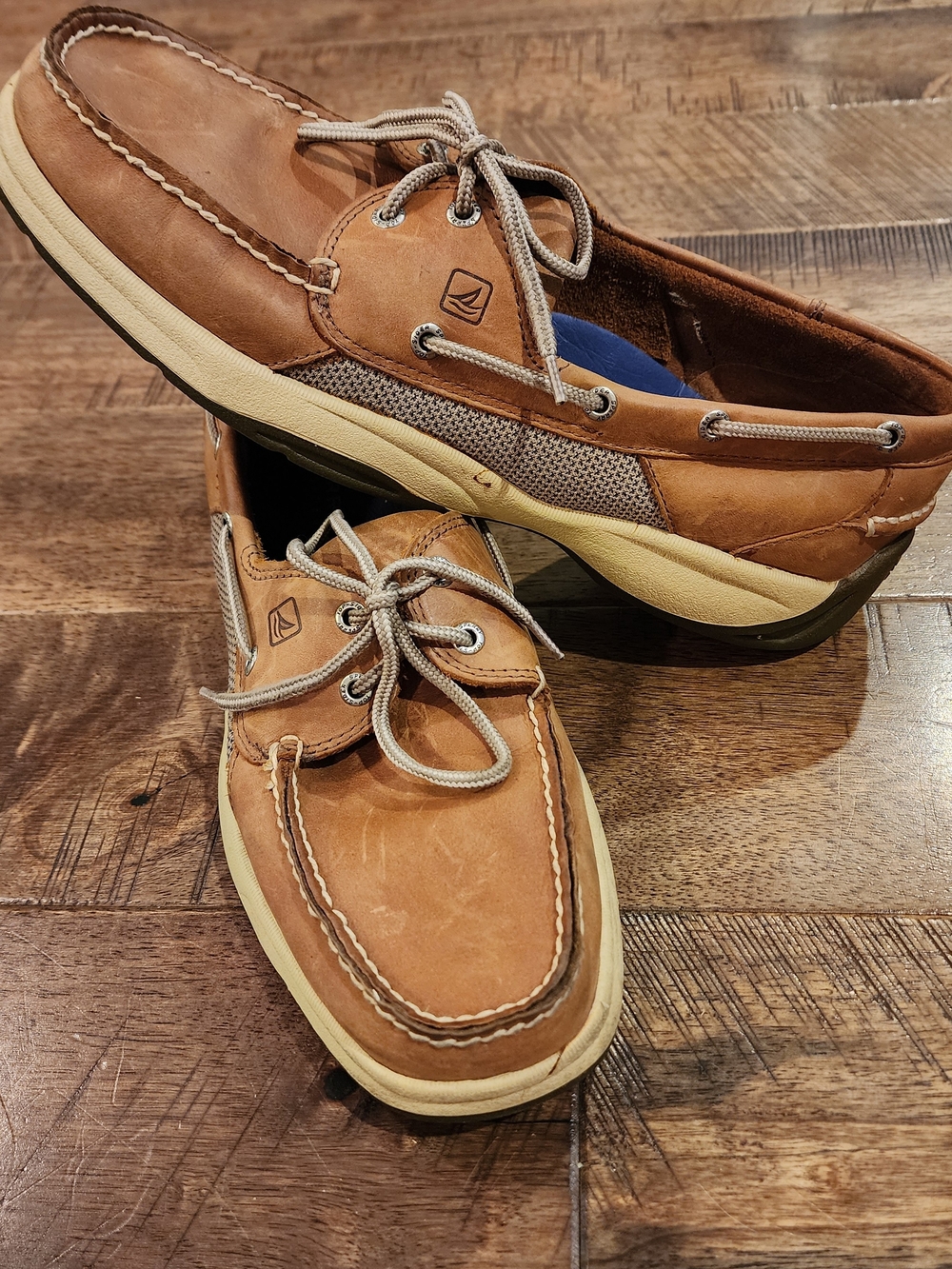 Sperry Tan Leather Boat Shoes Size 13